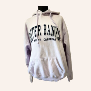 Outer Banks Authentic North Carolina Embroidered Pullover Hoodie Lavender XL